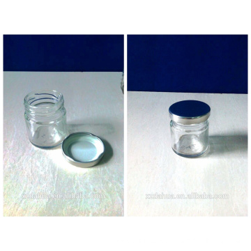 2oz Glass Jam Jar Honey Jar with Tin Lids